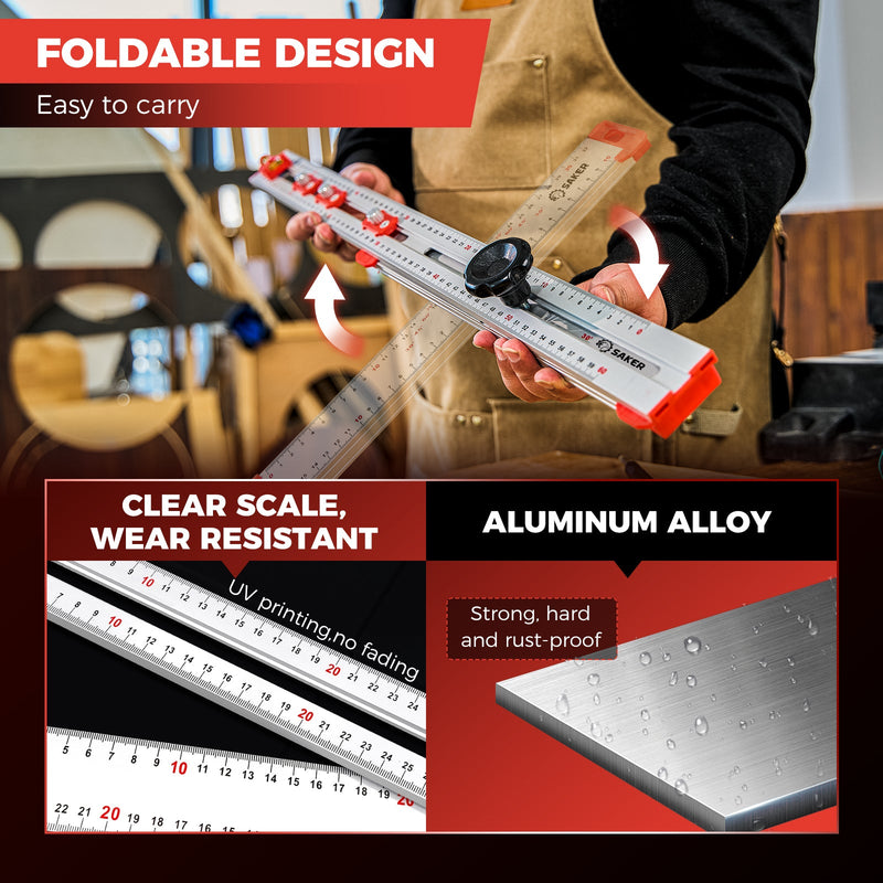 Accurate Hole Position Marker - SAKER® 4 in 1 Drilling Positioning Ruler