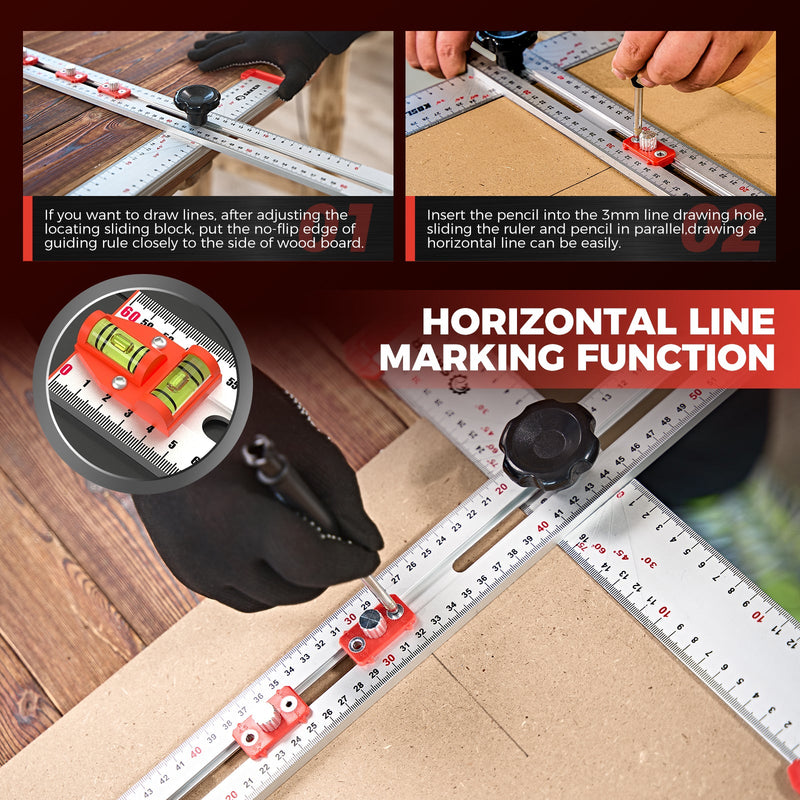 Accurate Hole Position Marker - SAKER® 4 in 1 Drilling Positioning Ruler