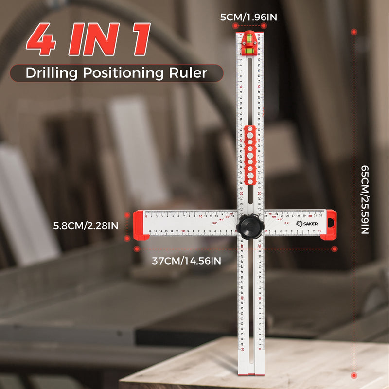 Accurate Hole Position Marker - SAKER® 4 in 1 Drilling Positioning Ruler