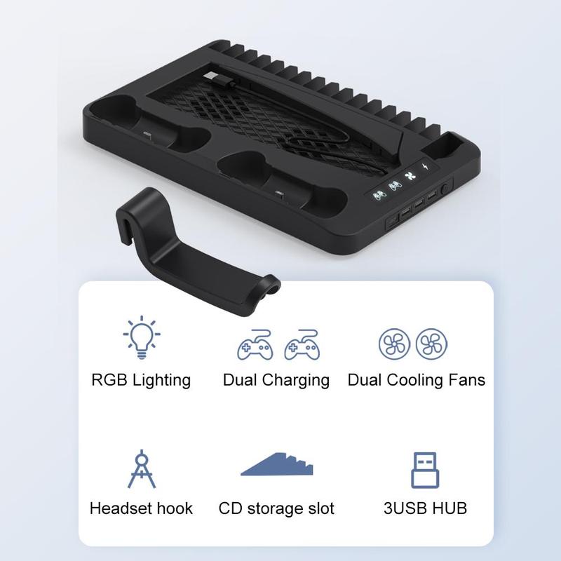 SAKER Charging Base Cooling Bracket for Dual PS5 Controller