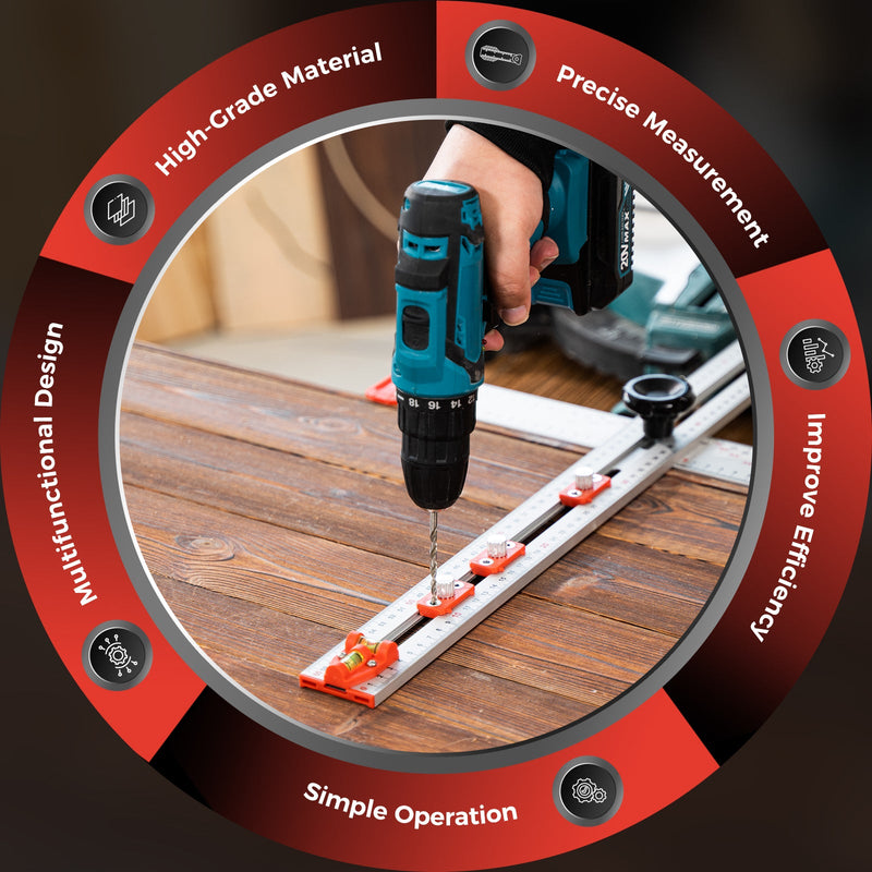 Accurate Hole Position Marker - SAKER® 4 in 1 Drilling Positioning Ruler