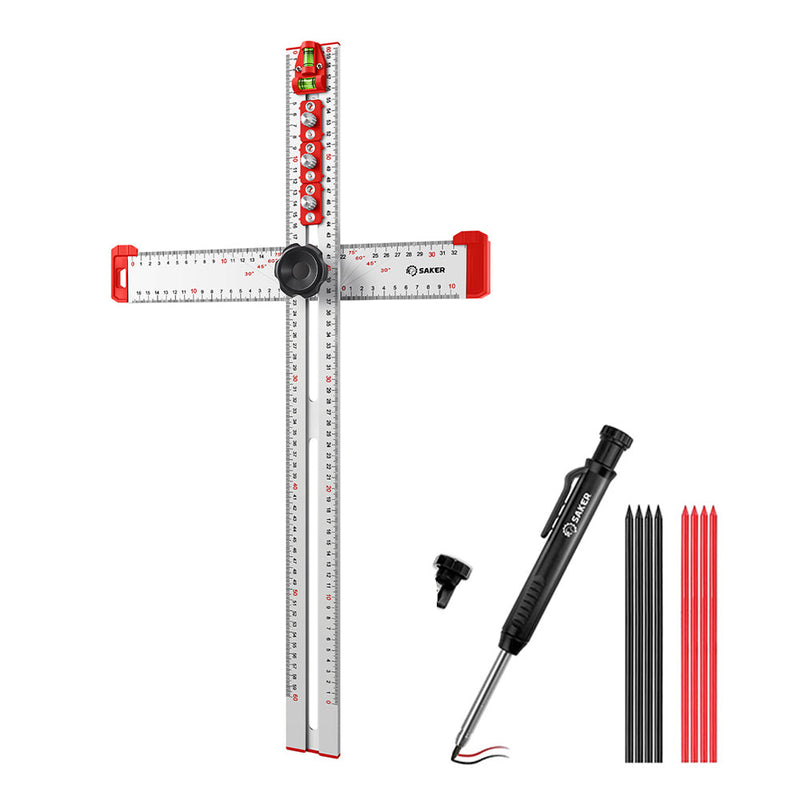 Accurate Hole Position Marker - SAKER® 4 in 1 Drilling Positioning Ruler